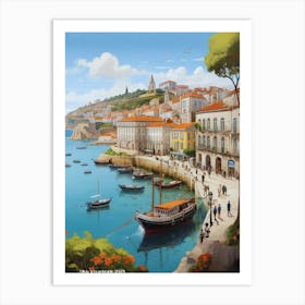 Lisbon Harbour.Lisbon, Portugal, Atlantic Ocean beach Art Print