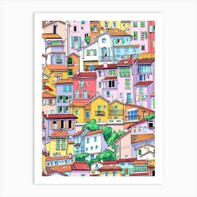 Colorful Houses In A City Art Print