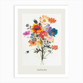 Gaillardia Collage Flower Bouquet Poster Art Print