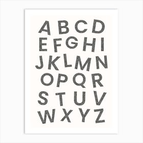 Alphabet Monochrome Art Print