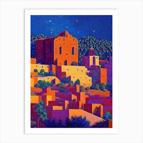 Pueblo, City Us  Pointillism Art Print