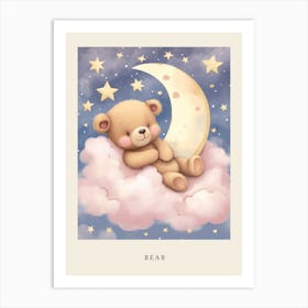 Sleeping Baby Bear Cub 3 Nursery Poster Art Print