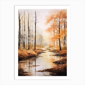 Autumn Forest Landscape Bialowieza Forest Poland 4 Art Print