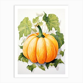 Carnival Squash Pumpkin Watercolour Illustration 4 Art Print