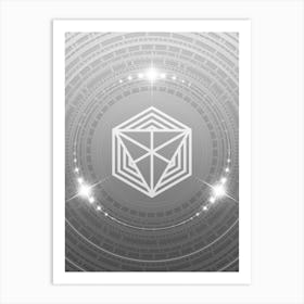 Geometric Glyph in White and Silver with Sparkle Array n.0040 Art Print