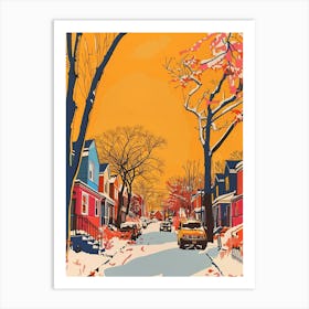 Tottenville New York Colourful Silkscreen Illustration 3 Art Print