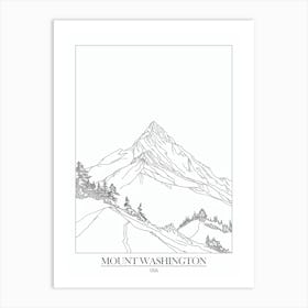Mount Washington Usa Line Drawing 6 Poster Art Print