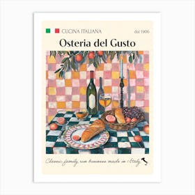 Osteria Del Gusto Trattoria Italian Poster Food Kitchen Art Print