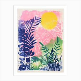 Colourful Botanical Risograph Style 11 Art Print