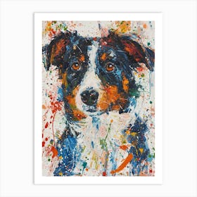 Australian Shepherd Dog  Acrylic Painting 6 Art Print