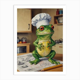 Chef Frog 2 Art Print