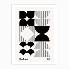 Geometric Bauhaus Poster B&W 2 Art Print