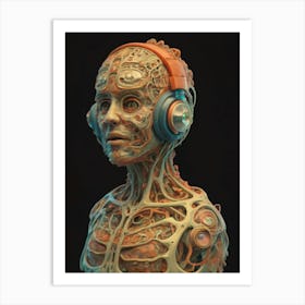 Human Body With Headphones Art Print