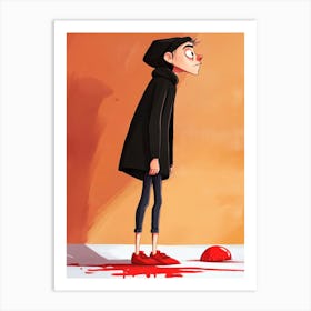 Boy With Blood On His Face Art Print