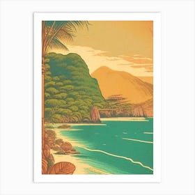 Nusa Penida Indonesia Vintage Sketch Tropical Destination Art Print