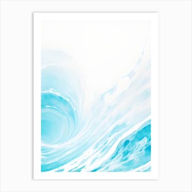 Blue Ocean Wave Watercolor Vertical Composition 108 Art Print