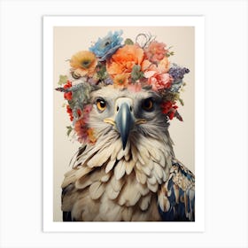 Bird With A Flower Crown Hawk 3 Art Print