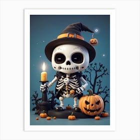 Halloween Skeleton 9 Art Print