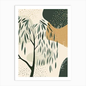 Willow Tree Minimal Japandi Illustration 2 Art Print