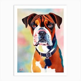 Boxer Watercolour Dog Art Print