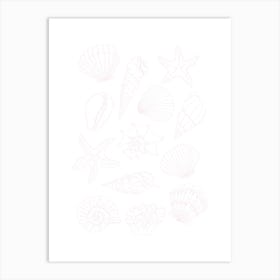 Light Pink Seashells Art Print