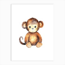 Watercolor Monkey Art Print