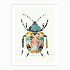 Colourful Insect Illustration Beetle 20 Art Print