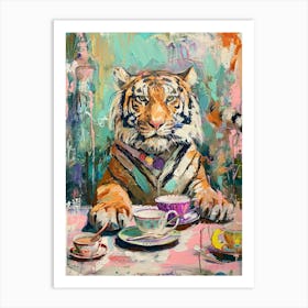 Kitsch Tiger Tea Party 2 Art Print