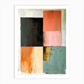 Minimalist Abstract Geometric Composition – Modern Art Print In Earth Tones Art Print