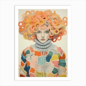 Mad Hair Day And Crochet Cardigan  Art Print