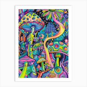 Psychedelic Mushrooms 1 Art Print