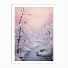 Dreamy Winter Painting Abisko National Park Sweden 2 Art Print