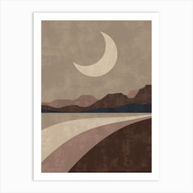 Moon Over The Lake Art Print