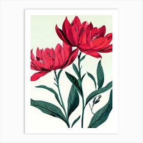 Two Red Flowers Art Print