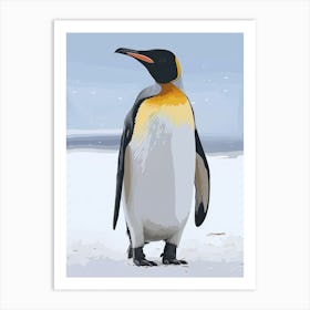 Emperor Penguin Bartolom Island Minimalist Illustration 3 Art Print