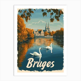 Aihrgdesign A Mid Century Modern Travel Poster For Bruges Sho 24b1dc98 22cd 4057 8137 7c47e6ba07cc 1 Art Print