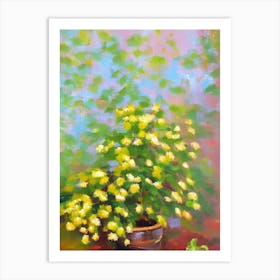 Lemon Button Fern Impressionist Painting Plant Art Print