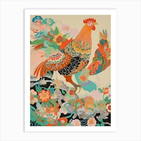 Maximalist Bird Painting Rooster 3 Art Print