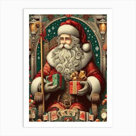 Santa Claus 7Style William Morris Art Print