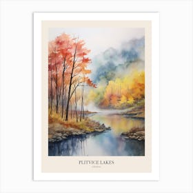 Autumn Forest Landscape Plitvice Lakes National Park Poster Art Print