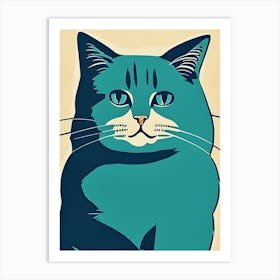 Cat Kitten Kitty Retro Cat Art Print