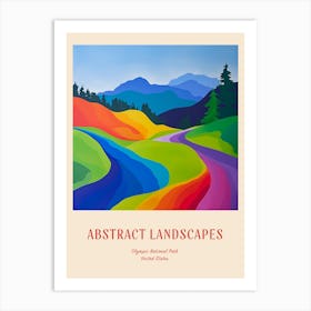 Colourful Abstract Olympic National Park Usa 3 Poster Art Print
