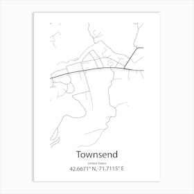 Townsend,United States Minimalist Map Poster