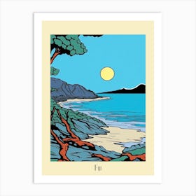 Poster Of Minimal Design Style Of Fiji 4 Art Print