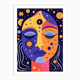 Zodiac Face Illustration 3 Art Print