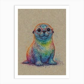 Seal - Rainbow Art Print