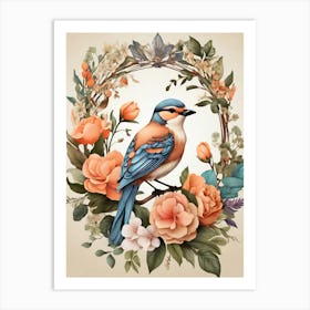 Bird In A Wreath 13 Art Print