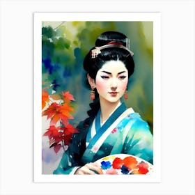 Geisha Painting 2 Art Print