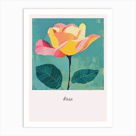 Rose 4 Square Flower Illustration Poster Art Print