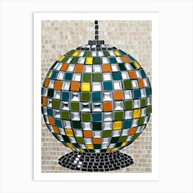 Mosaic Disco Ball Art Print